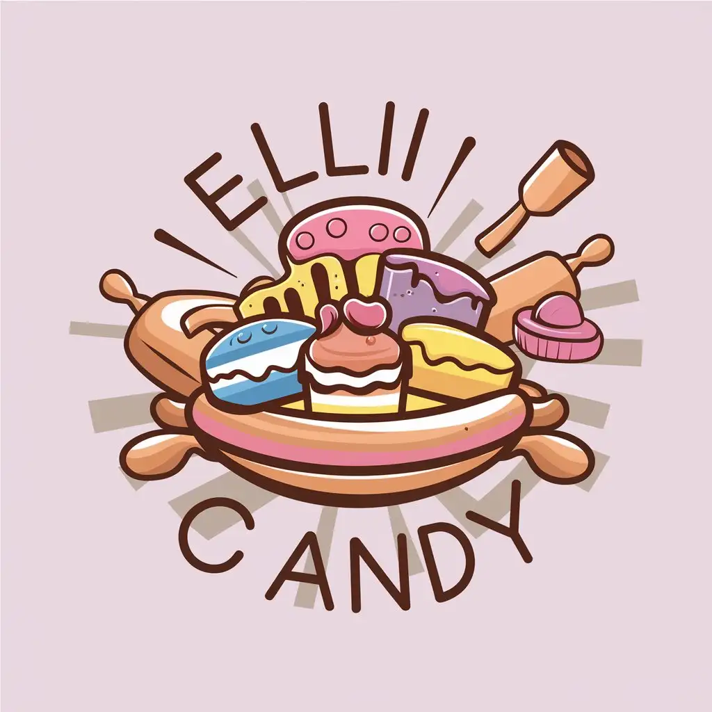 LOGO Design for Elli Candy Colorful Cakes Cookies and Baking Tools Theme