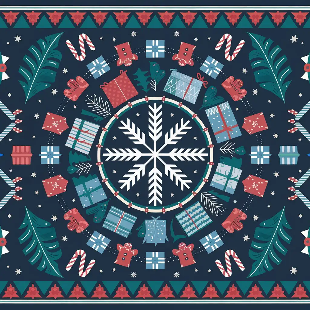 HolidayThemed Continuous Pattern Scrapbook Paper Design