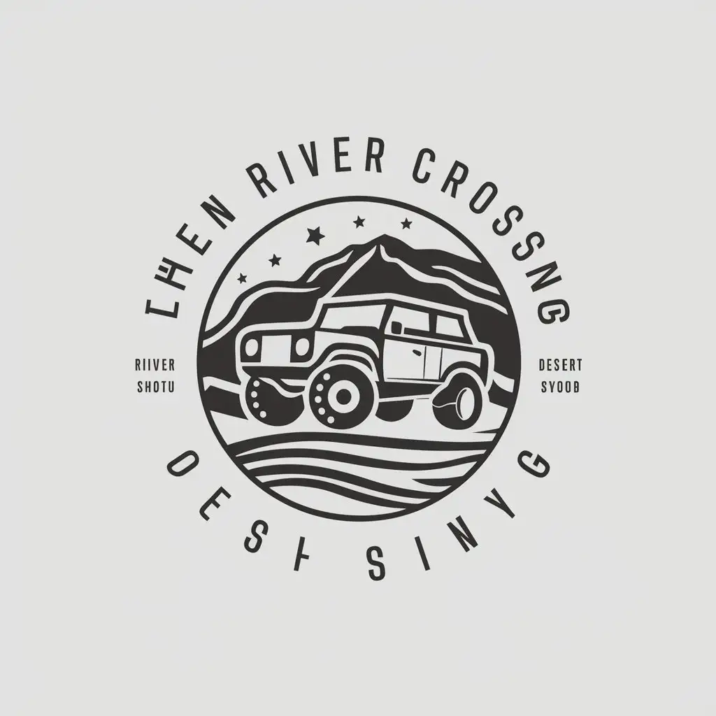 LOGO-Design-for-Zhen-River-Crossing-Column-OffRoad-Vehicles-in-Desert-Adventure-Theme