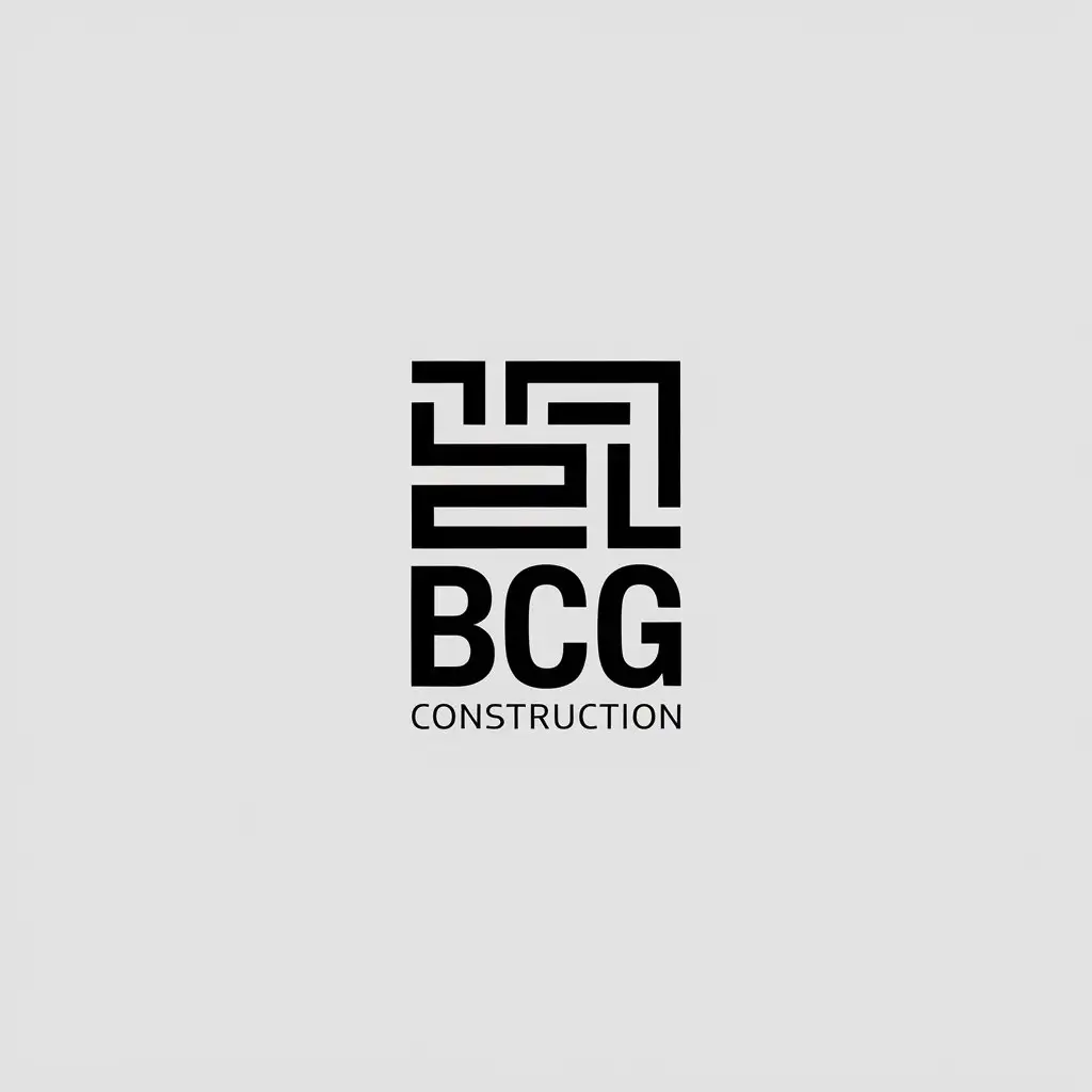 LOGO Design for BCG Construction Minimalistic Vector with Clear Background