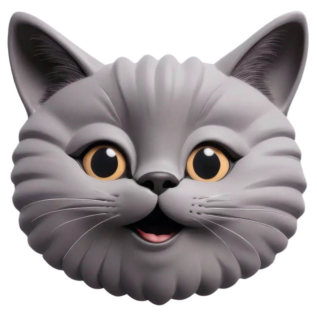 Smiling-Cat-Muzzle-3D-PNG-Image-Perfect-for-HighQuality-Transparent-Designs