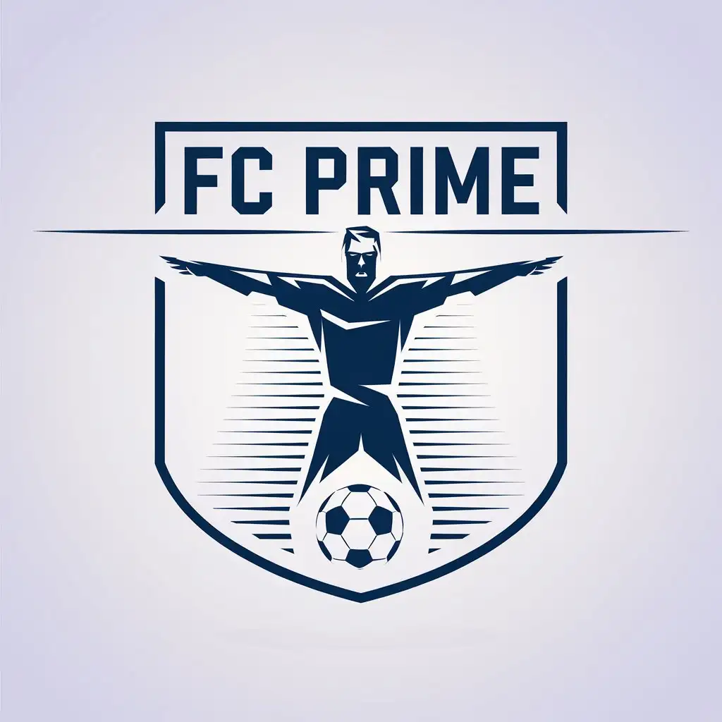 a vector logo design,with the text "Fc Prime ", main symbol:Legends of football,Minimalistic,be used in Football club industry,clear background