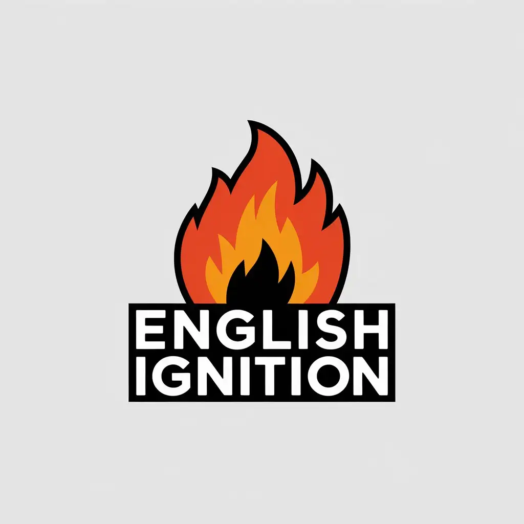 LOGO Design for English Ignition Fire Symbol with Moderate Theme for Education Industry