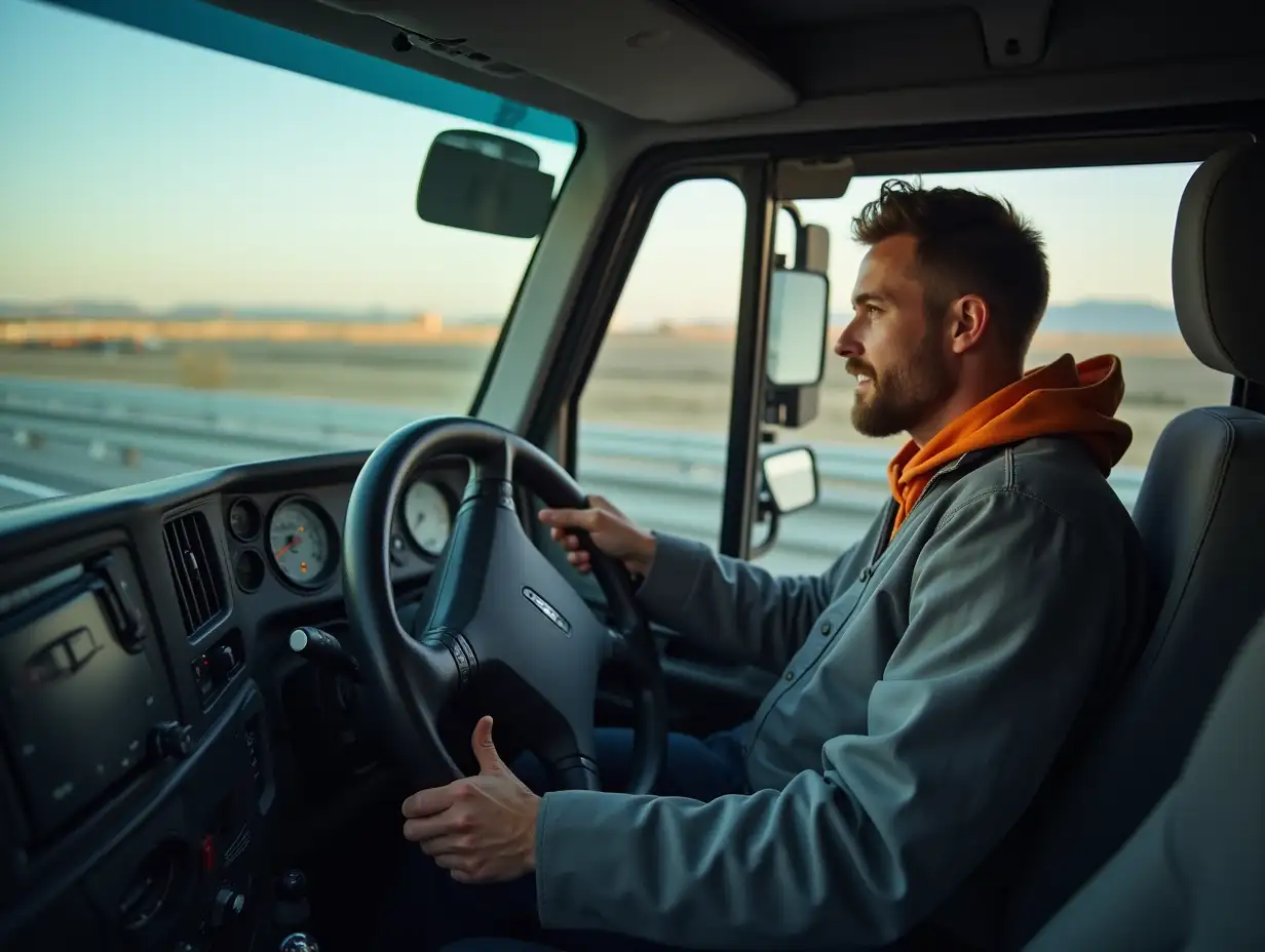 trucker driver on the highway