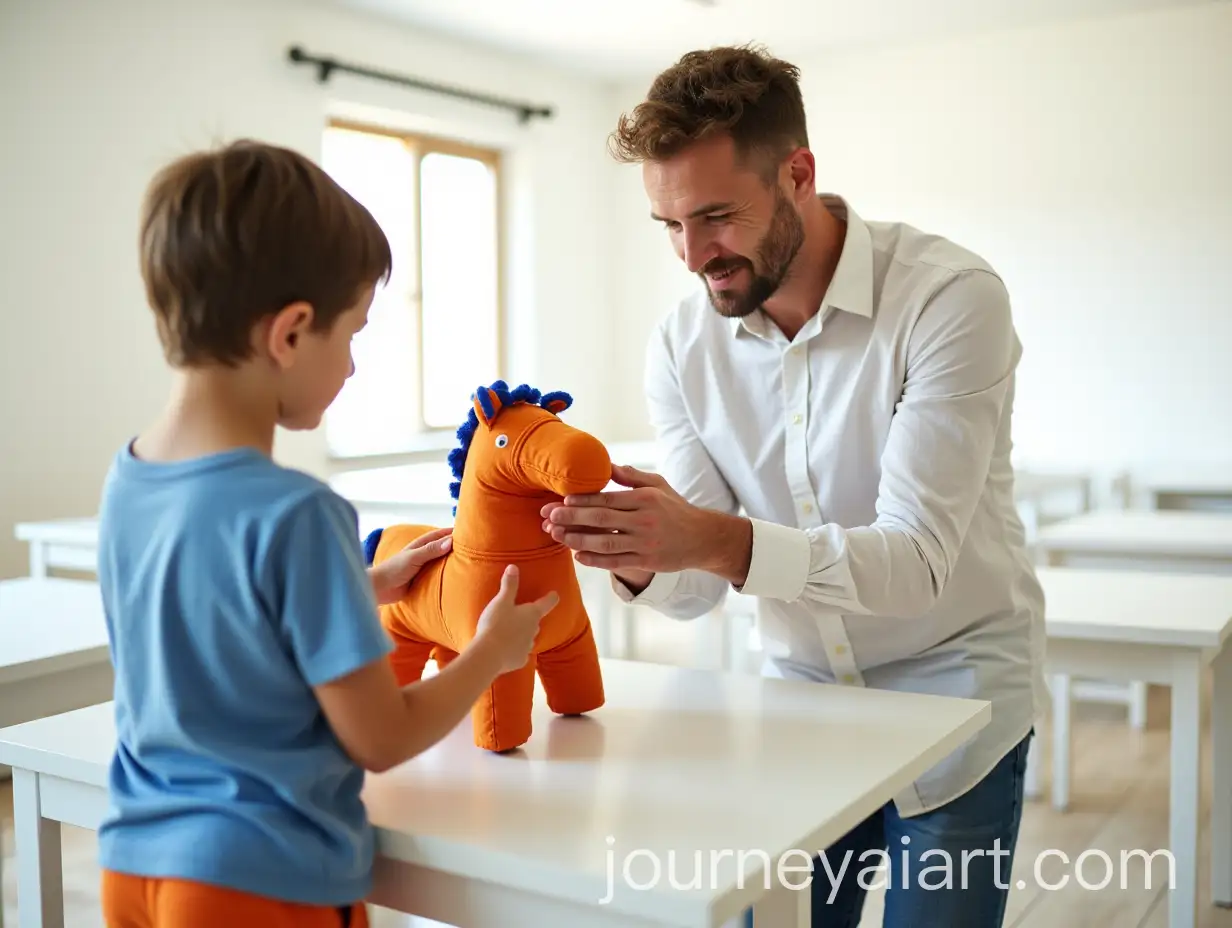 Father-and-Child-Sharing-a-Handmade-Toy-Horse