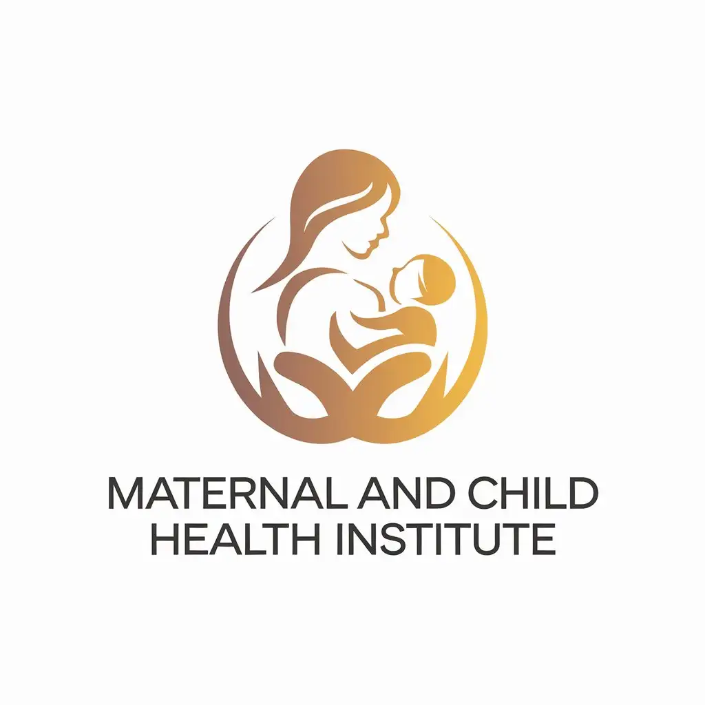 LOGO Design for Maternal and Child Health Institute Simple Vector with WomenChildren Symbol for Healthcare Industry