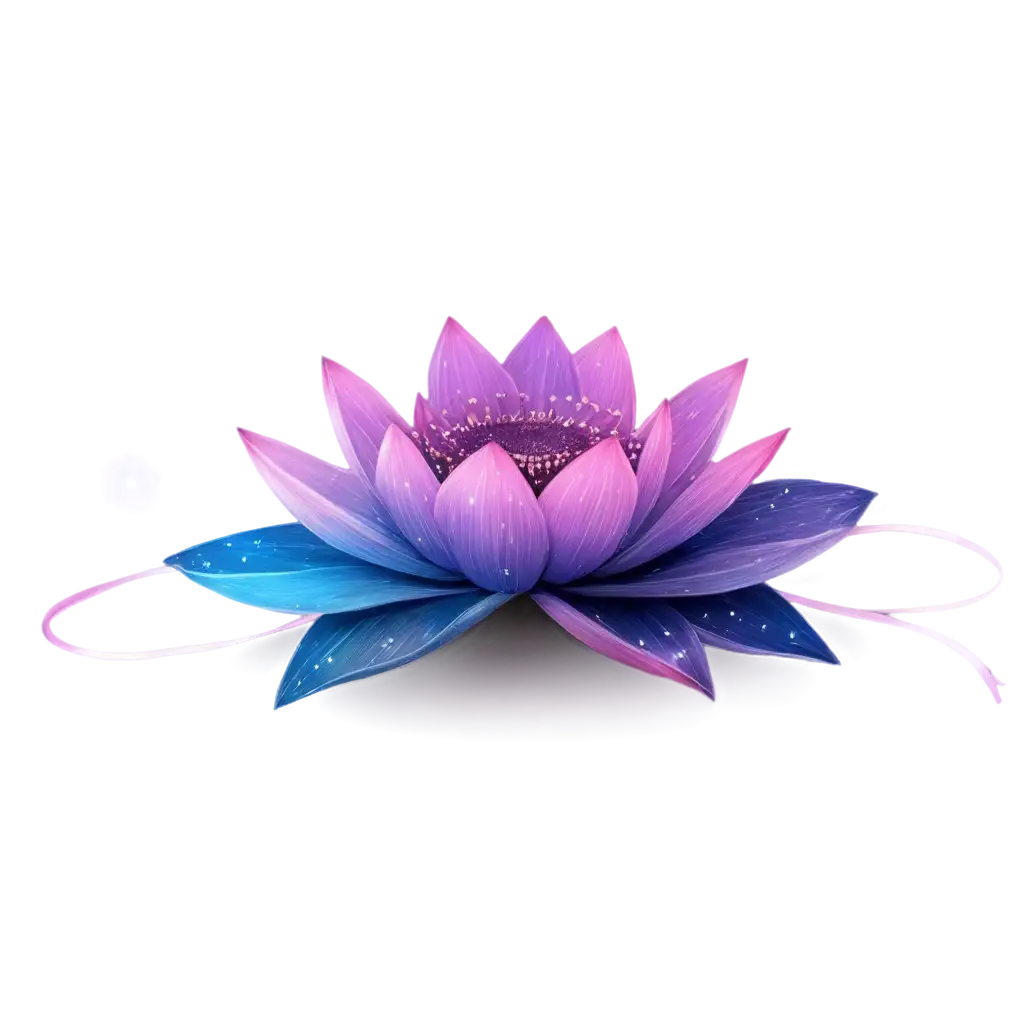 Lotus Flower made of ribbon in galaxy color with black background