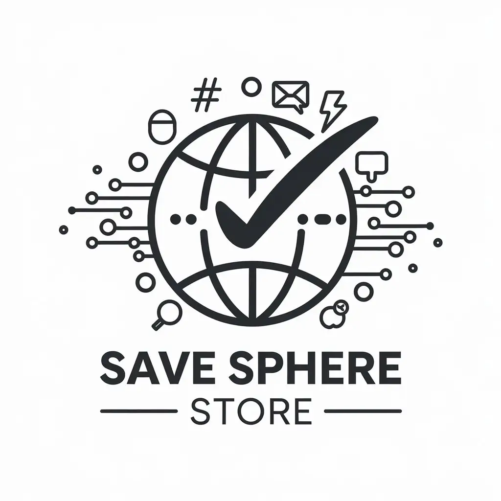 LOGO Design for Save Sphere Store Vector Logo with SEO Symbol for Internet Industry