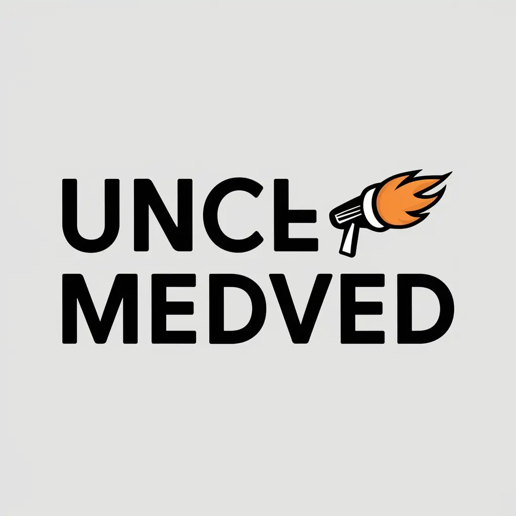 a vector logo design,with the text "uncle medved", main symbol:Flamethrower,Moderate,be used in Internet industry,clear background