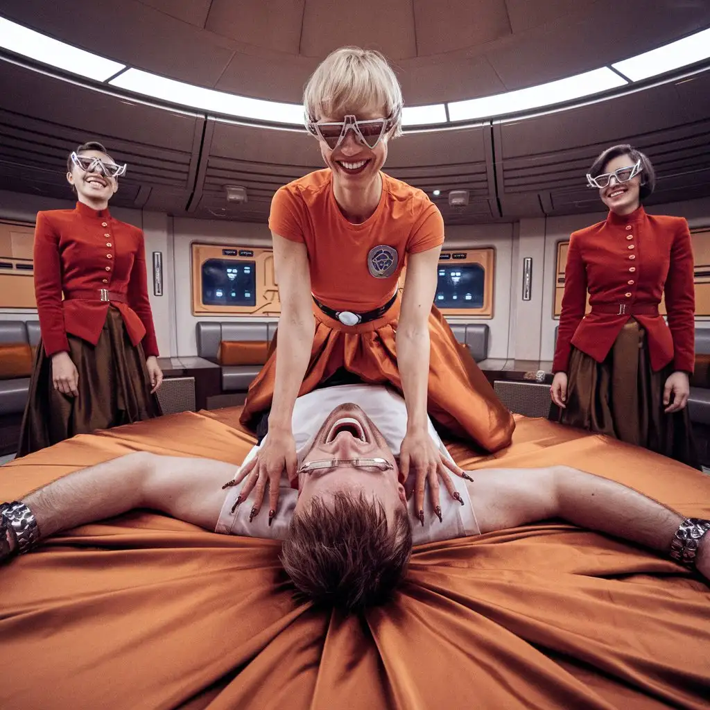 Luxury-Spaceship-Lounge-with-Laughing-Man-and-Stylish-Women-in-Futuristic-Outfits