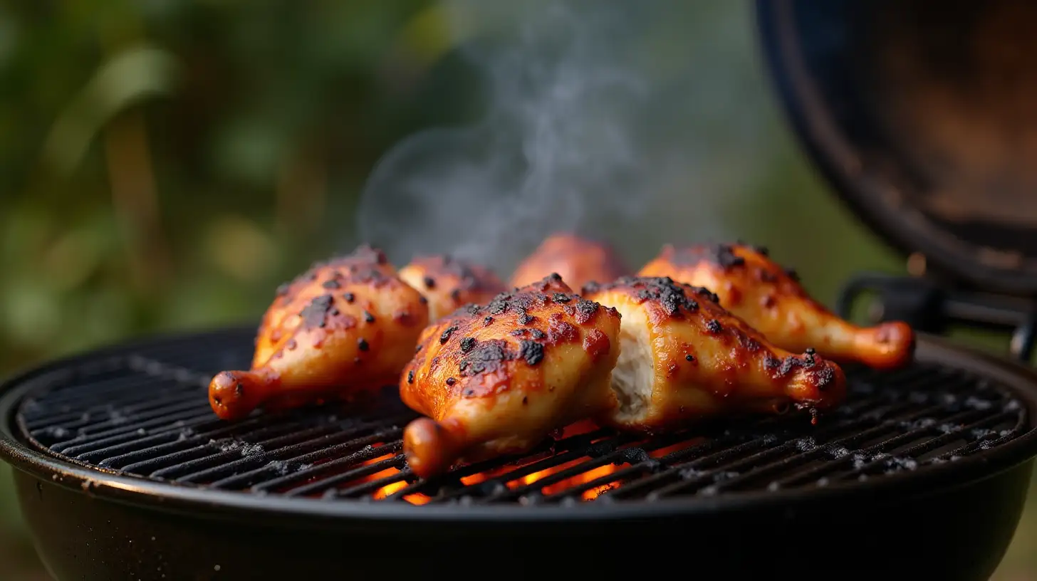 Grilling Chicken on BBQ Grill