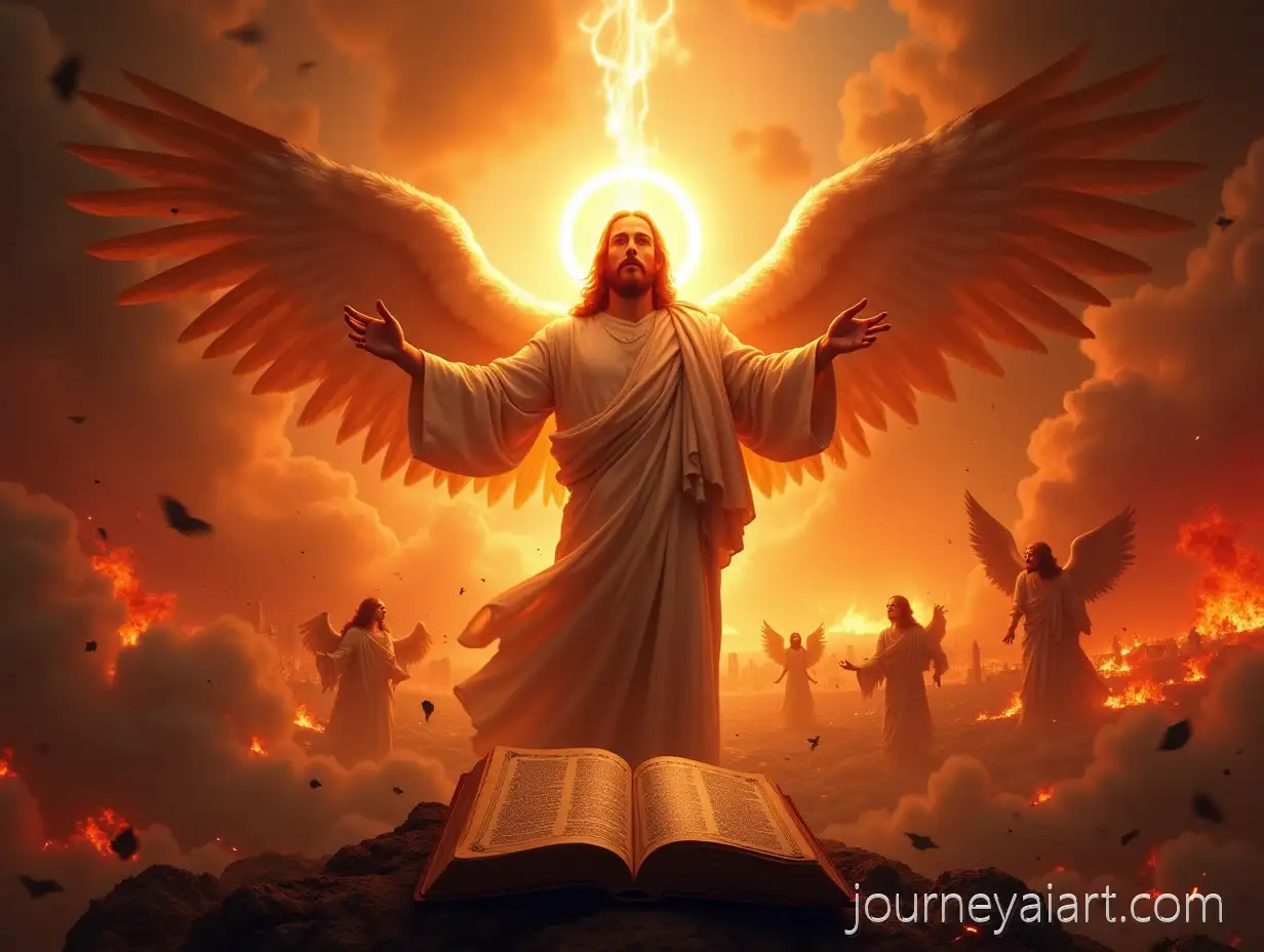 Epic-Apocalyptic-Battle-with-Jesus-Angels-and-Demons-Amidst-Stormy-Ruins