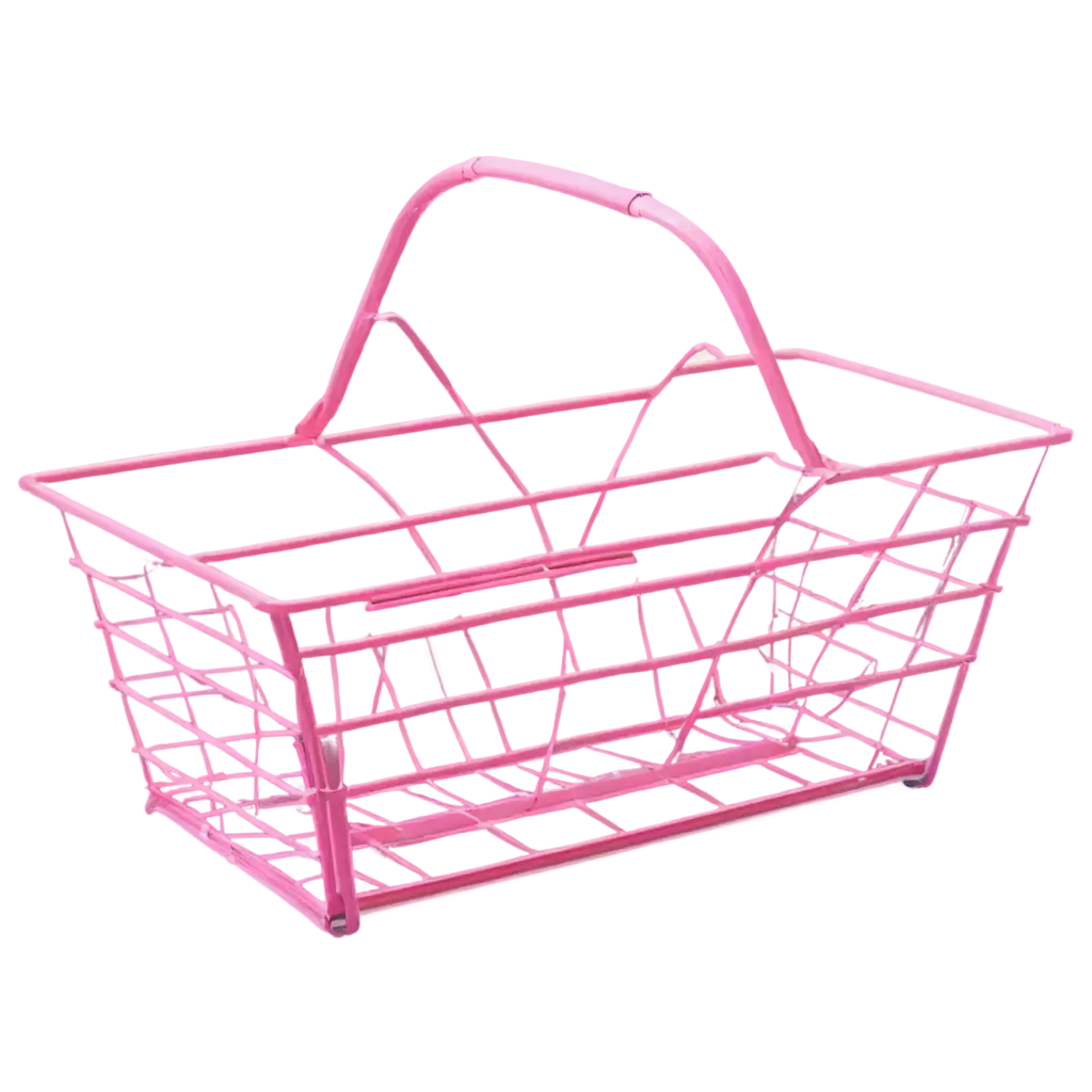 Pink-Iron-Shopping-Basket-PNG-Image-for-Ecommerce-and-Design-Projects