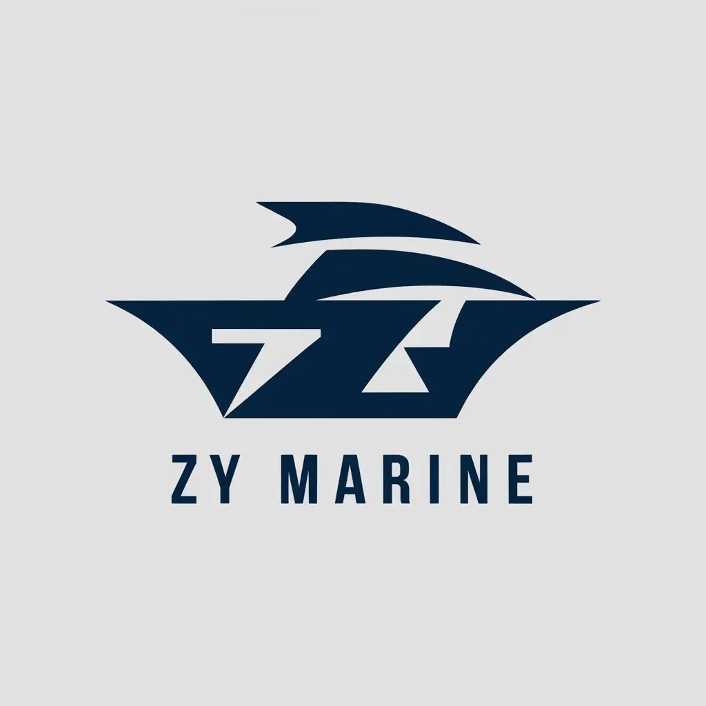 LOGO Design for ZY MARINE Modern Typography with Clear Background