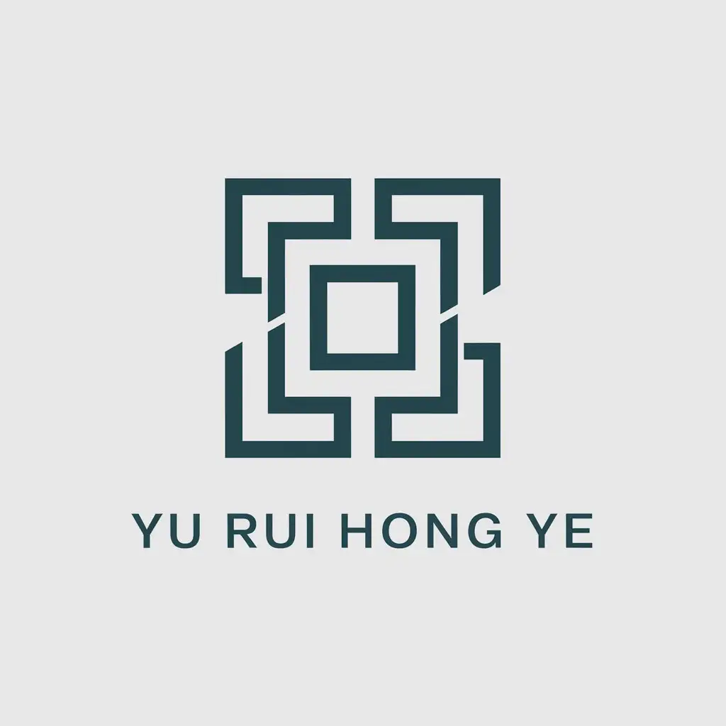 a vector logo design,with the text "Yu Rui Hong Ye", main symbol:square,Minimalistic,be used in Technology industry,clear background