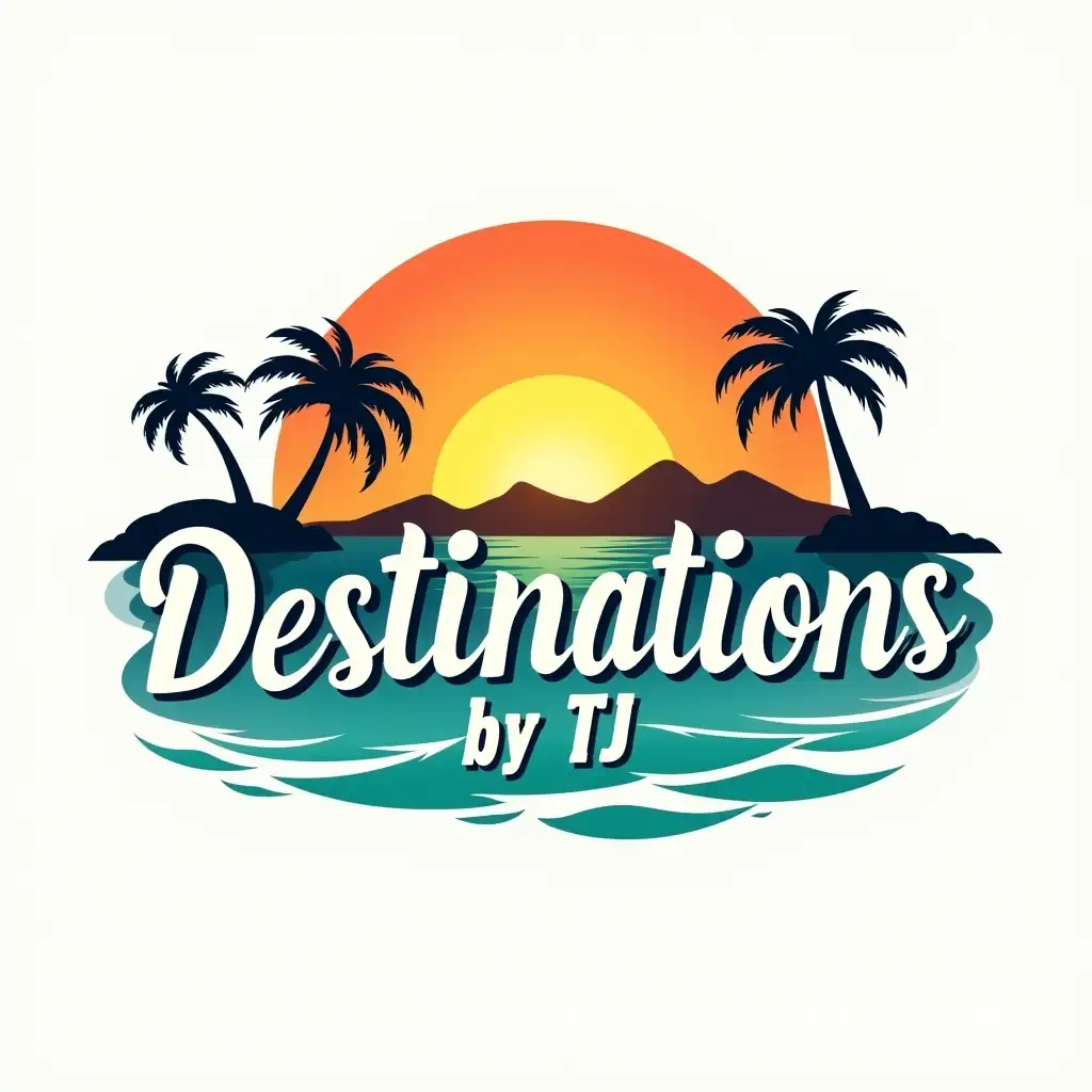 Tropical-Travel-Logo-Featuring-Sunset-and-Ocean-Waves