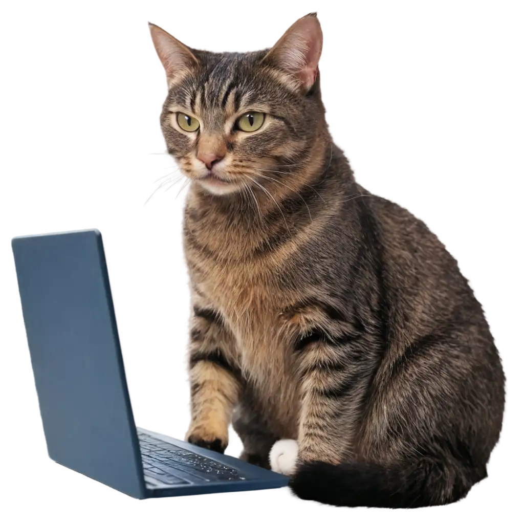 Working-Cat-PNG-Image-HighQuality-Transparent-Format-for-Diverse-Applications