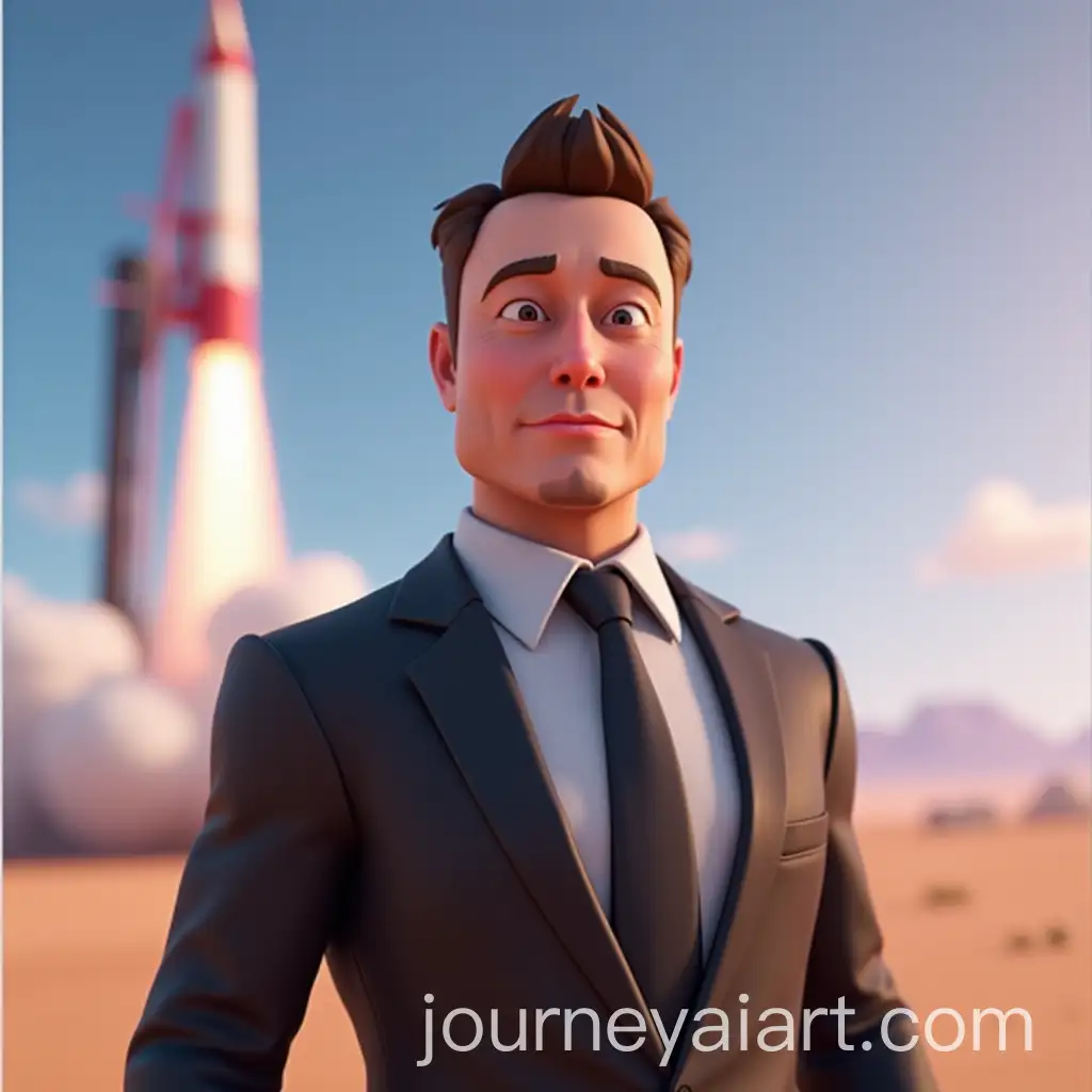 Cartoon-Character-in-Fortnite-Style-with-a-Rocket-Launch-Background
