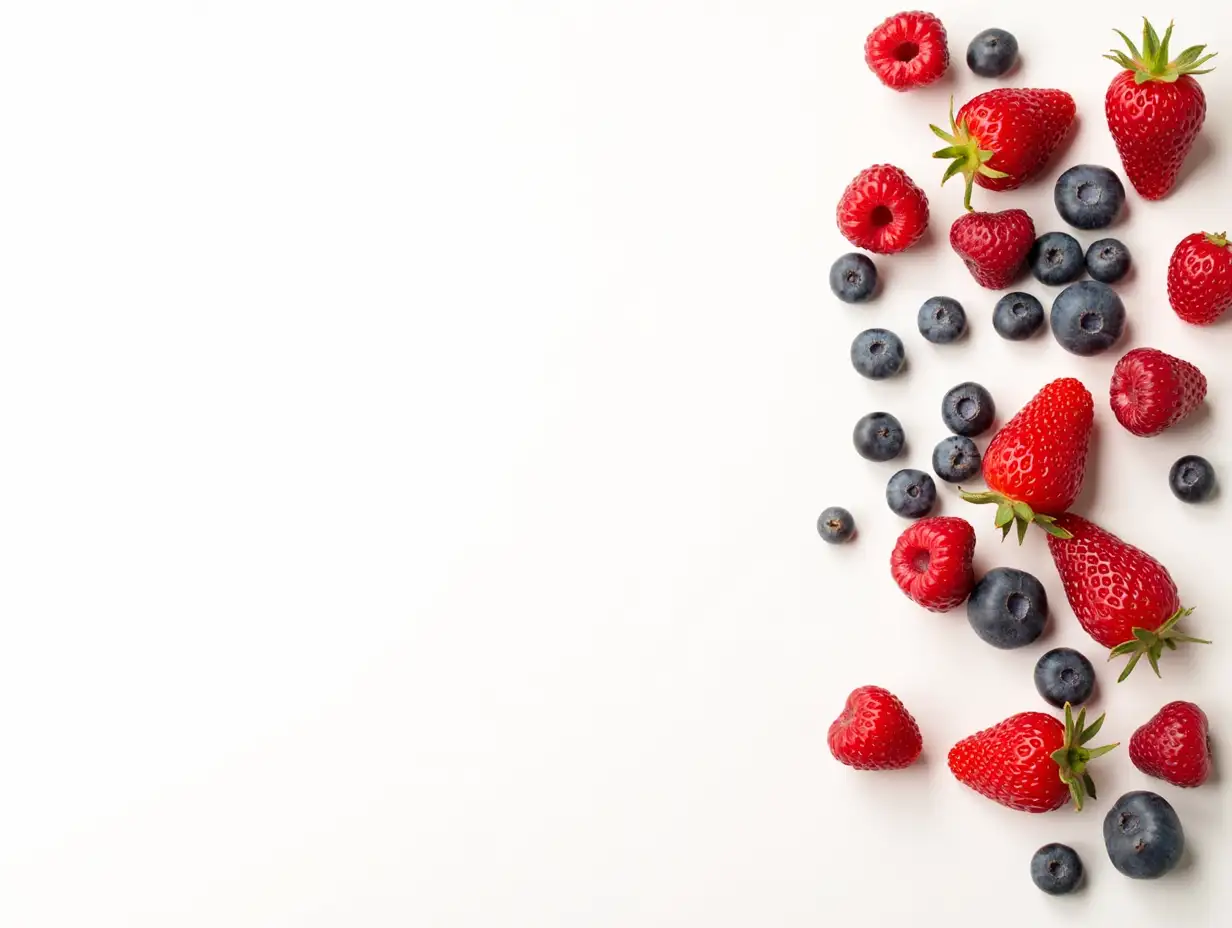 Assorted-Summer-Berries-on-White-Background