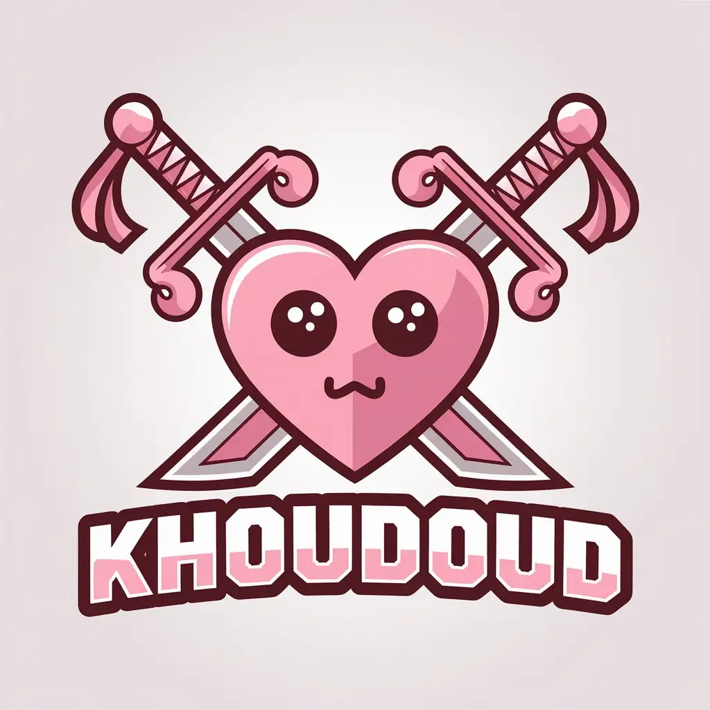 LOGO Design for Khoudoud Kawaii Text Design with Clear Background