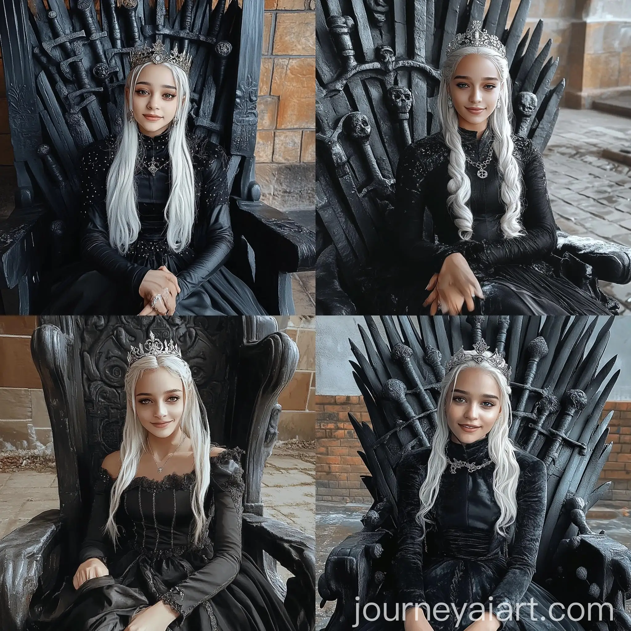 Targaryen-Princess-on-Iron-Throne-in-Icy-Gothic-Gown