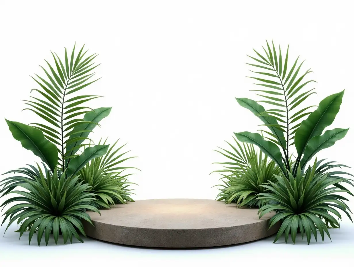 Tropical-Stone-Stage-Amidst-Lush-Greenery