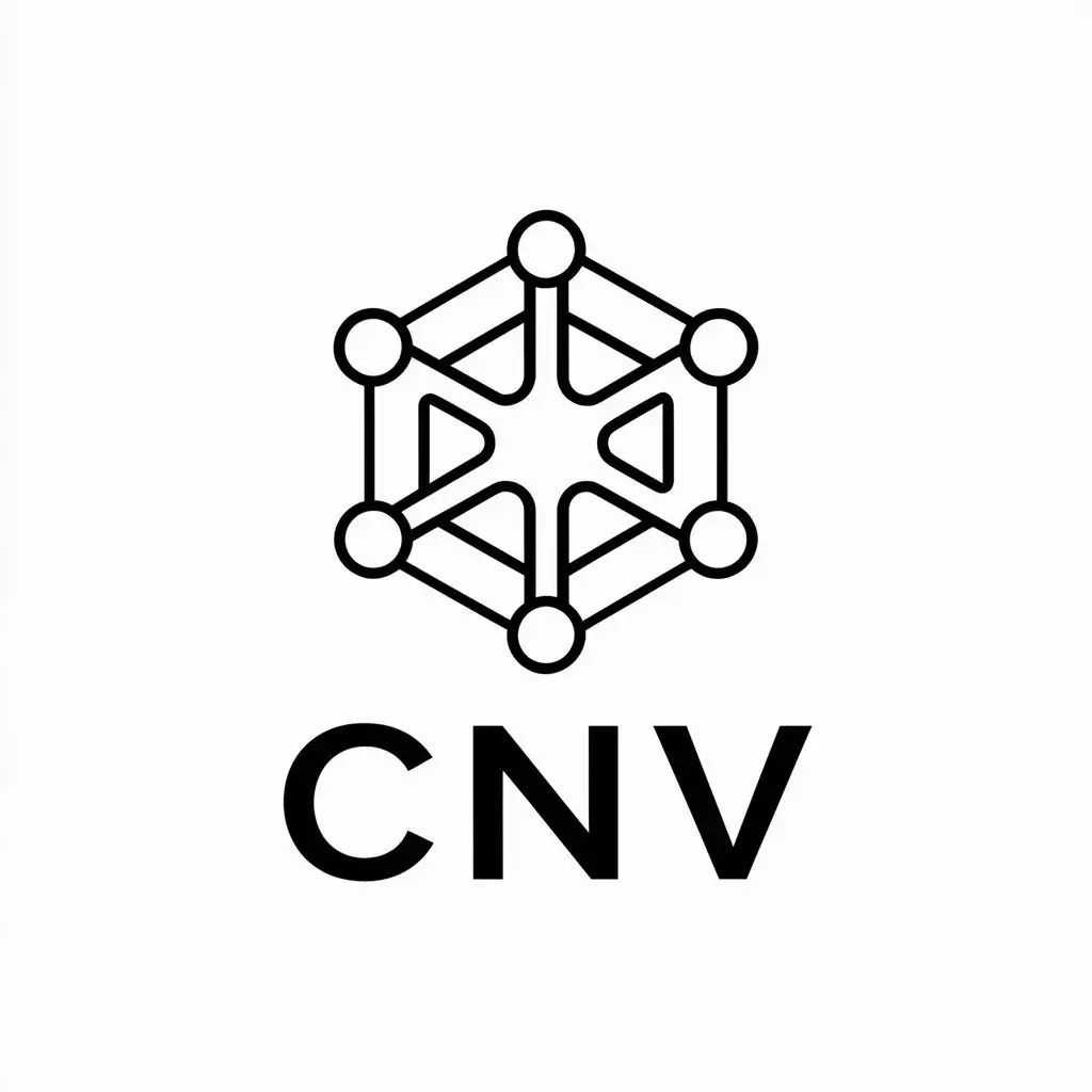 a vector logo design,with the text "CNV", main symbol:connected,complex,be used in Technology industry,clear background