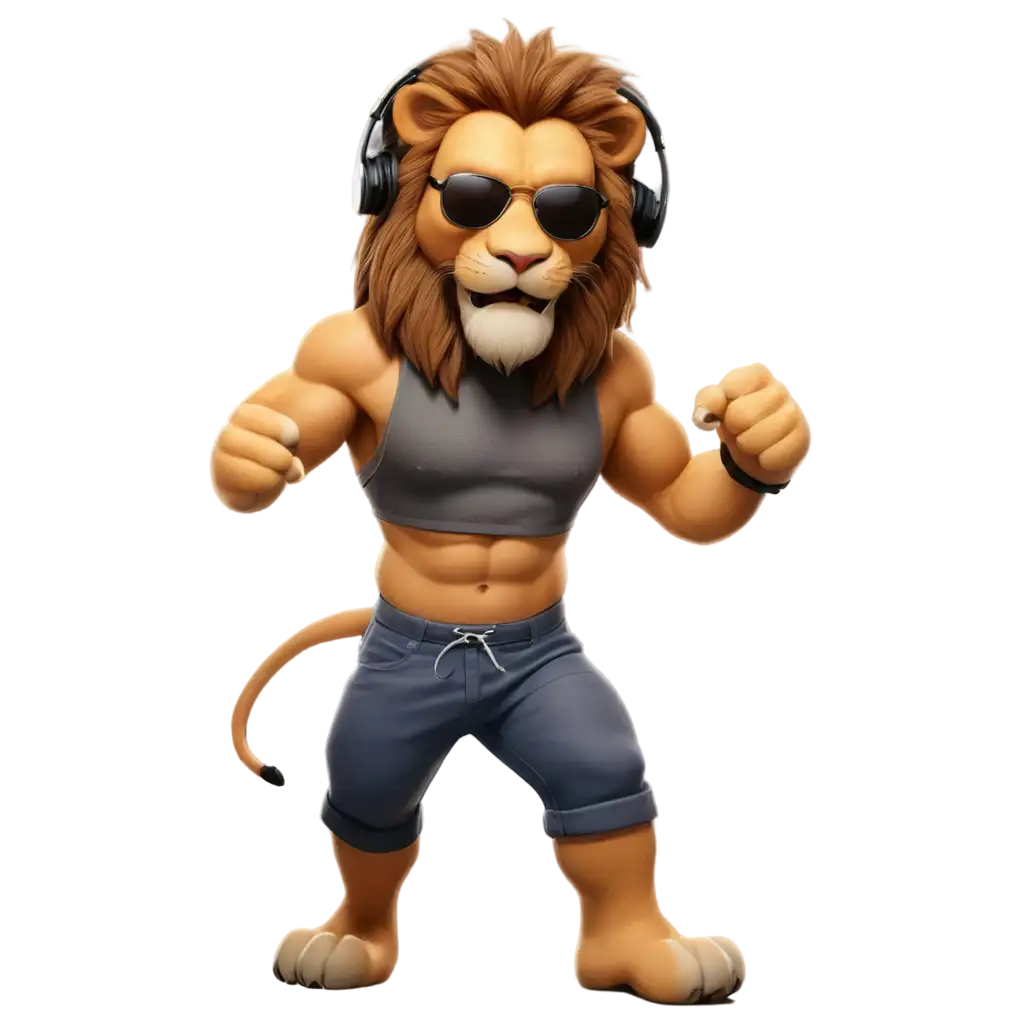 PNG-Image-Lion-in-Gym-with-Sunglasses-Headphones