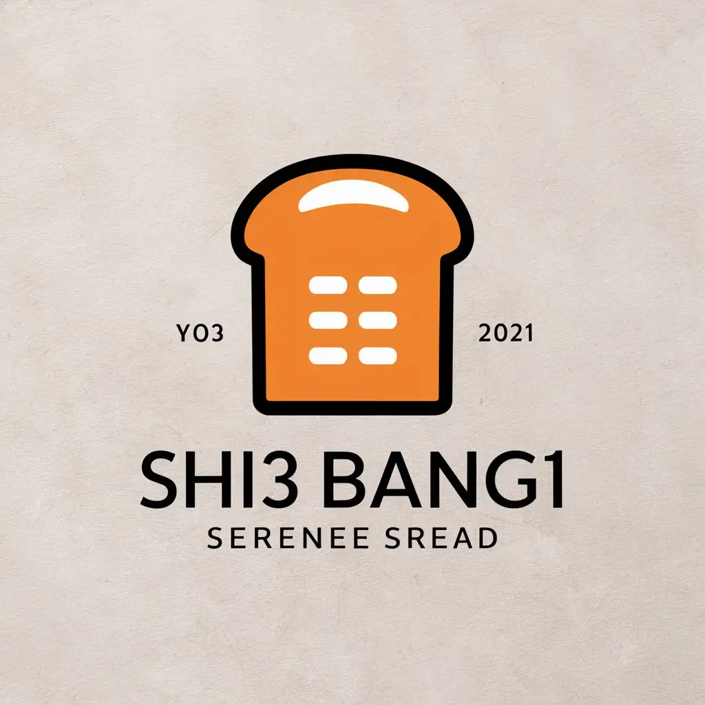 a vector logo design,with the text "shi3 bang1", main symbol:bread,Moderate,clear background