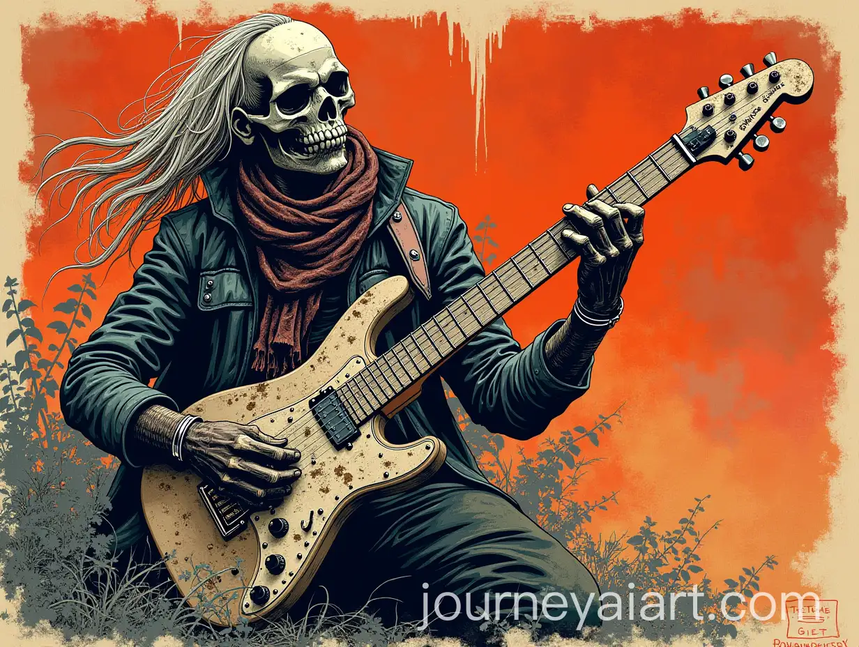 PostApocalyptic-Guitarist-in-Philippe-Druillet-Style-Art