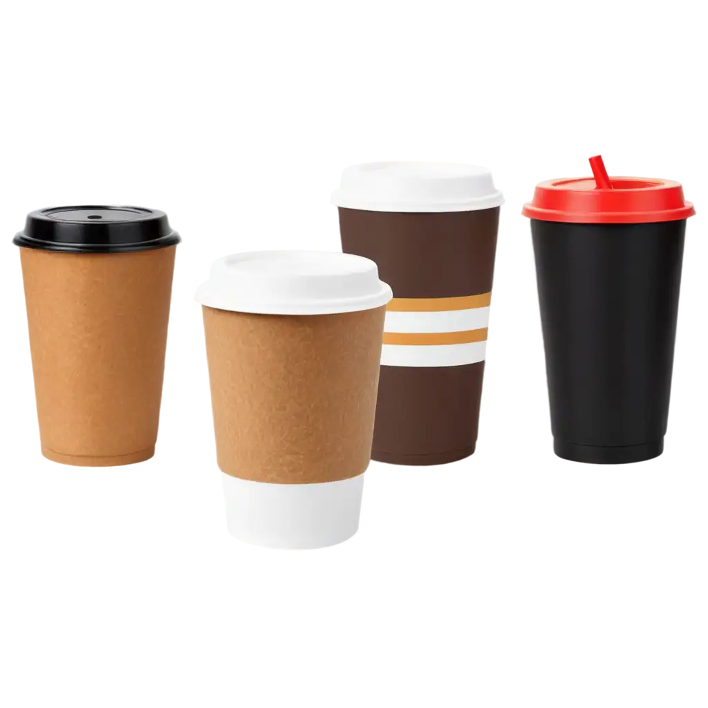 Stylish-Black-Coffee-Cup-PNG-Design-Featuring-Fast-Food-Illustrations