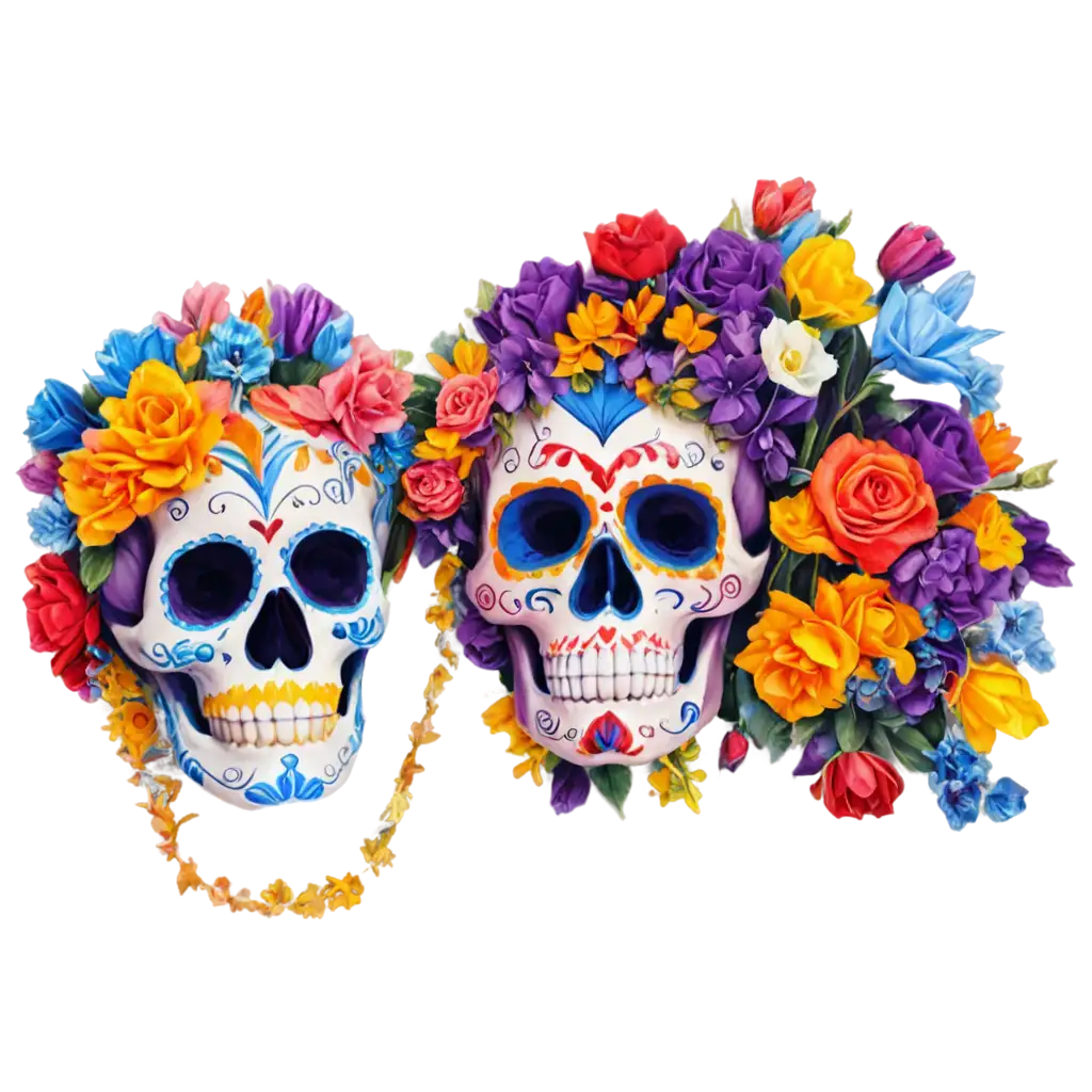 Vibrant-Day-of-the-Dead-Skull-PNG-Celebrate-Mexicos-Colorful-Tradition