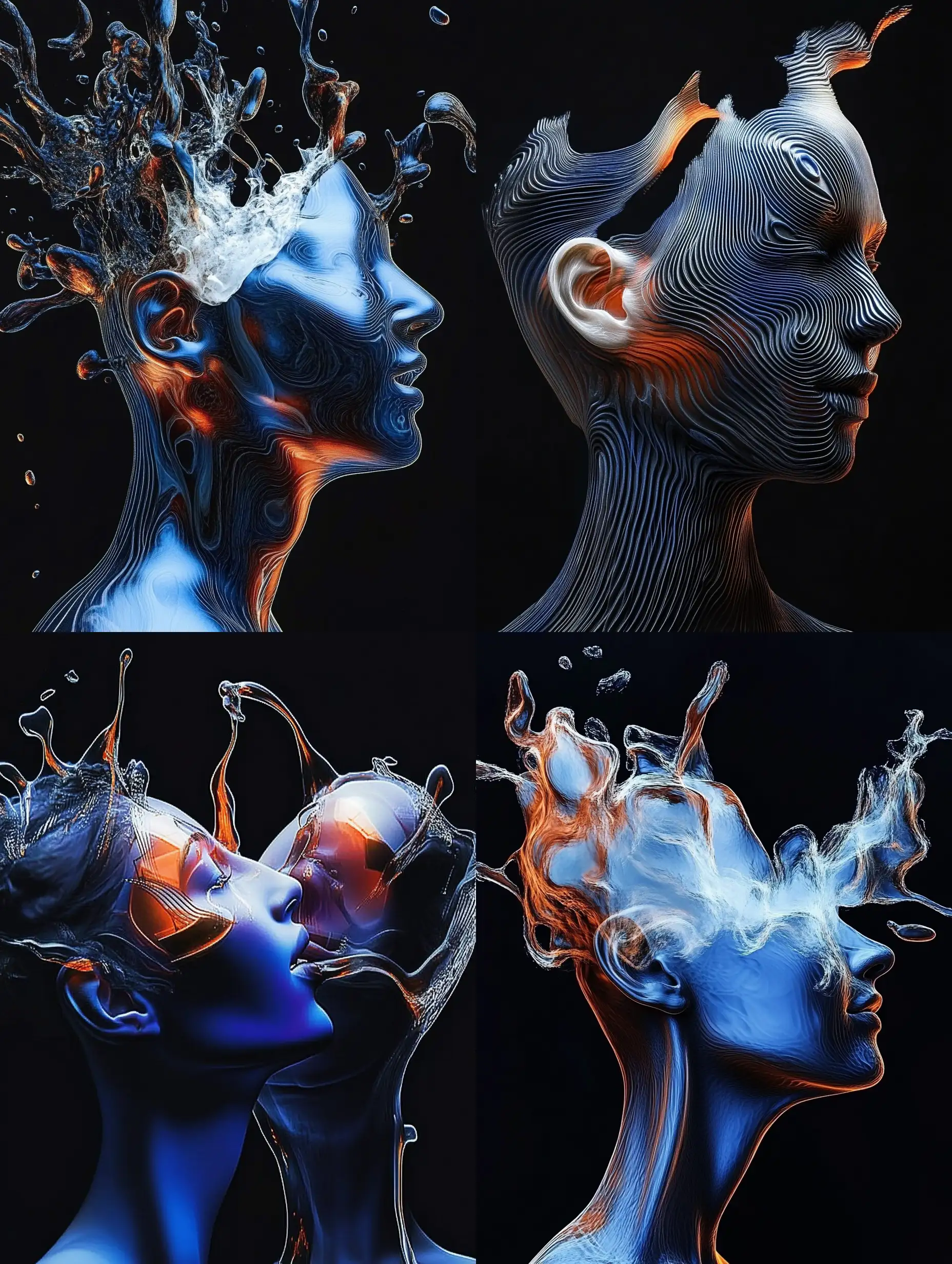 Surreal-Techno-Figures-in-Dark-Blue-Art-on-Black-Background