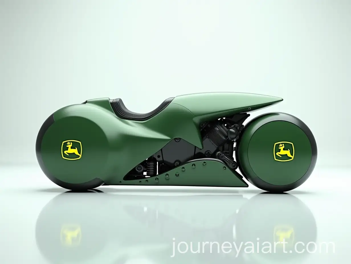 Futuristic-John-Deere-HyperThemed-Motorcycle-in-Minimalist-Showroom