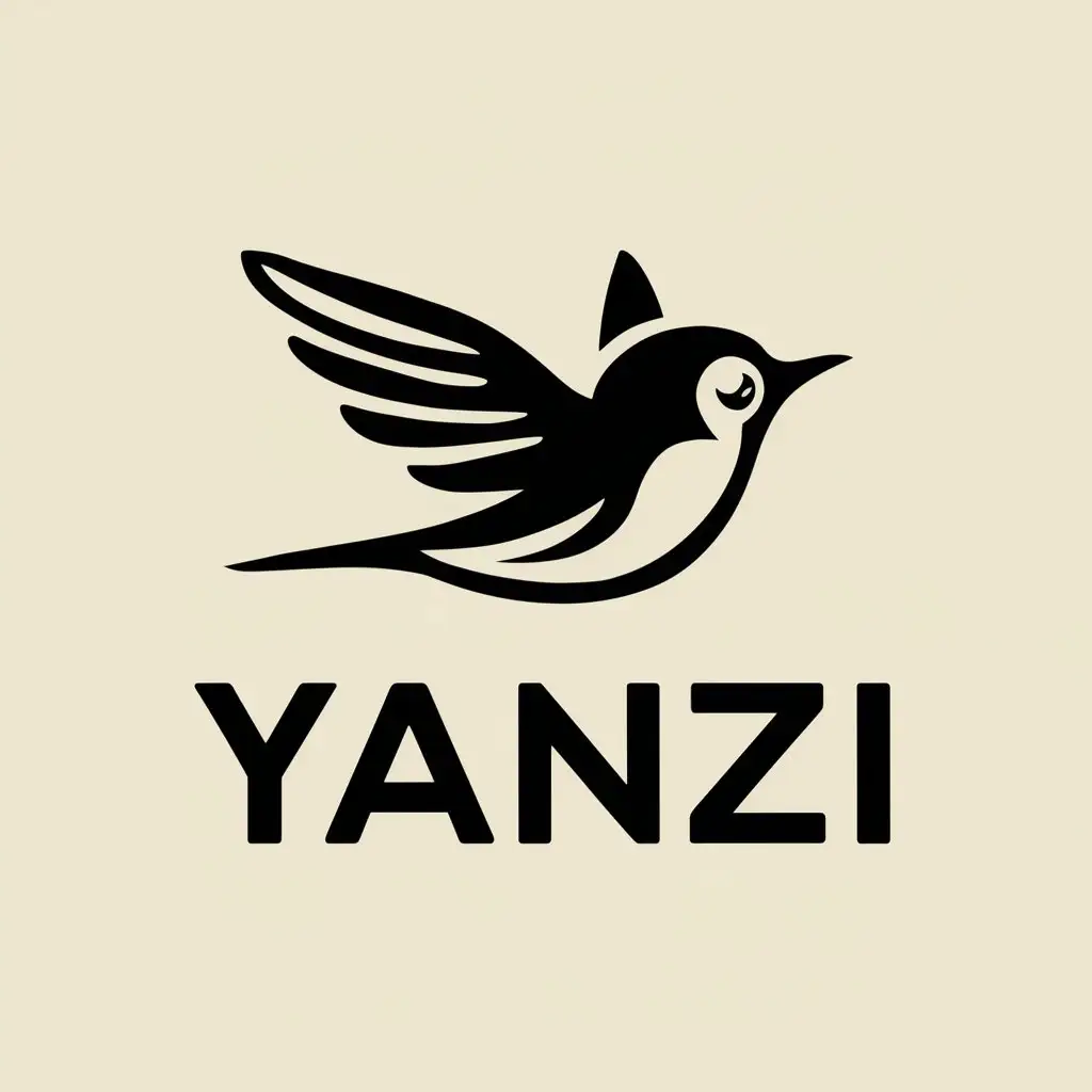 a vector logo design,with the text "YANZI", main symbol:swallow,Moderate,clear background