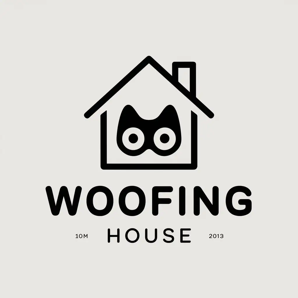 a vector logo design,with the text "woofing house", main symbol:AOWU,Moderate,clear background