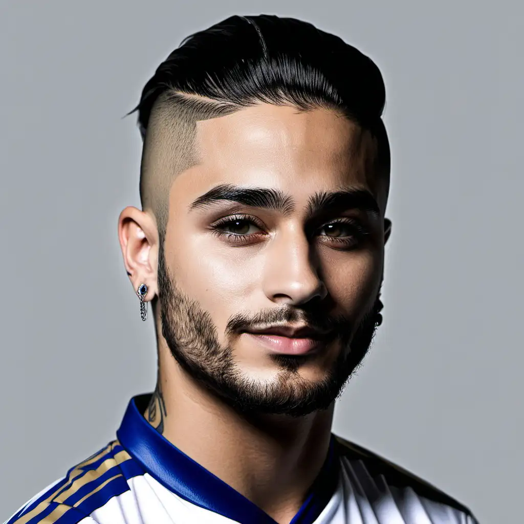 Maluma Soccer Player Portrait in Dynamic Action