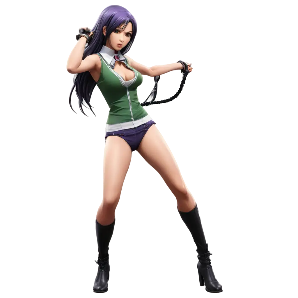 Busujima-Saeko-Glaring-Look-Highschool-of-the-Dead-Anime-Style-PNG-Image