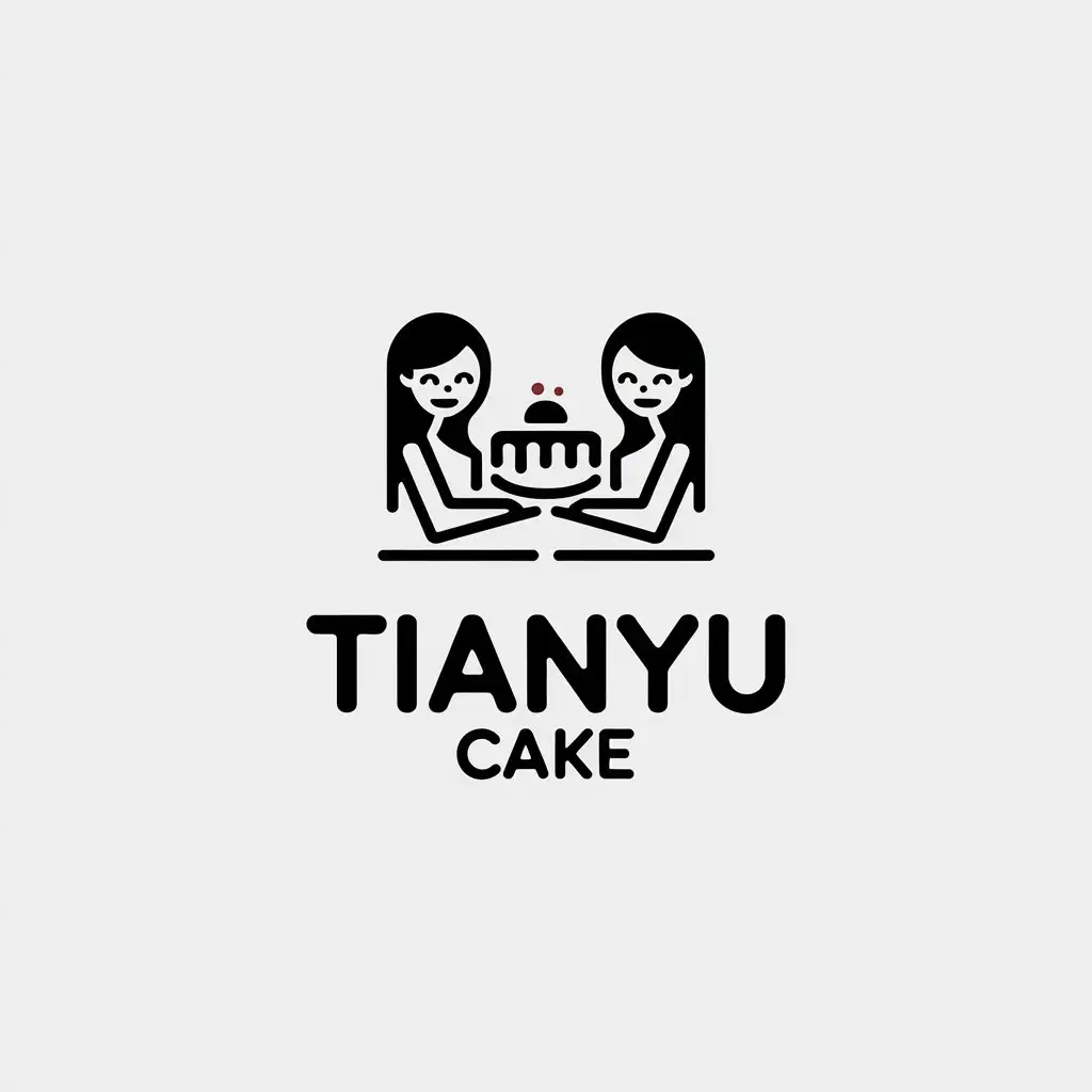 LOGO-Design-for-Tianyu-Cake-Elegant-Sisters-with-Cake-and-Dessert-Theme