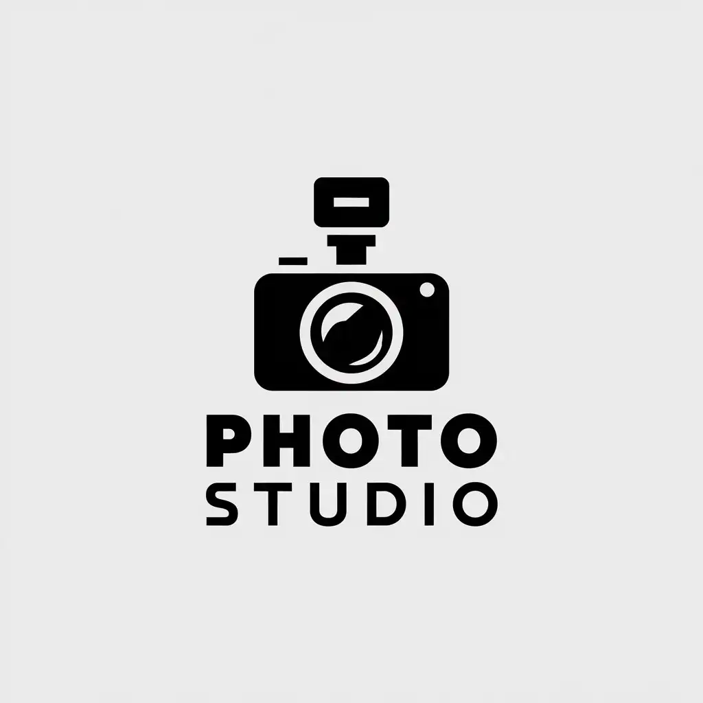 LOGO Design for PHOTO STUDIO Minimalistic Style with Clear Background and Text Focus