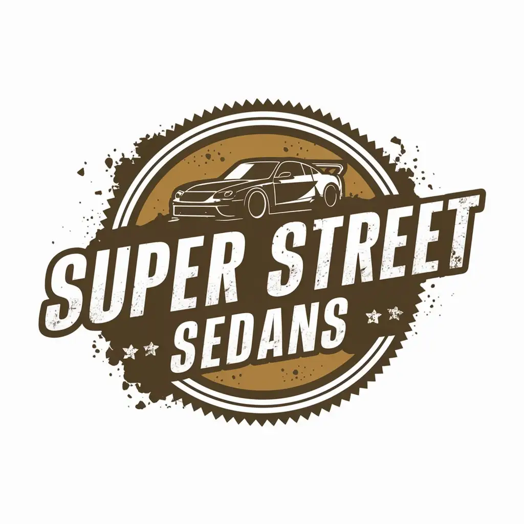 LOGO Design for Super Street Sedans Mud Racing Theme on Clear Background