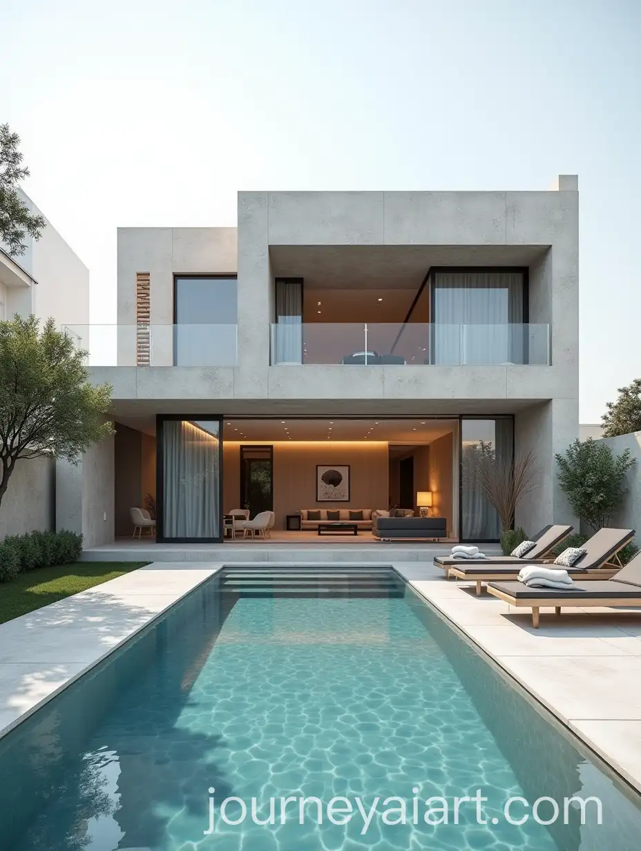 Minimalist-Iranian-Villa-with-Concrete-and-Tile-Pool-in-Tehran