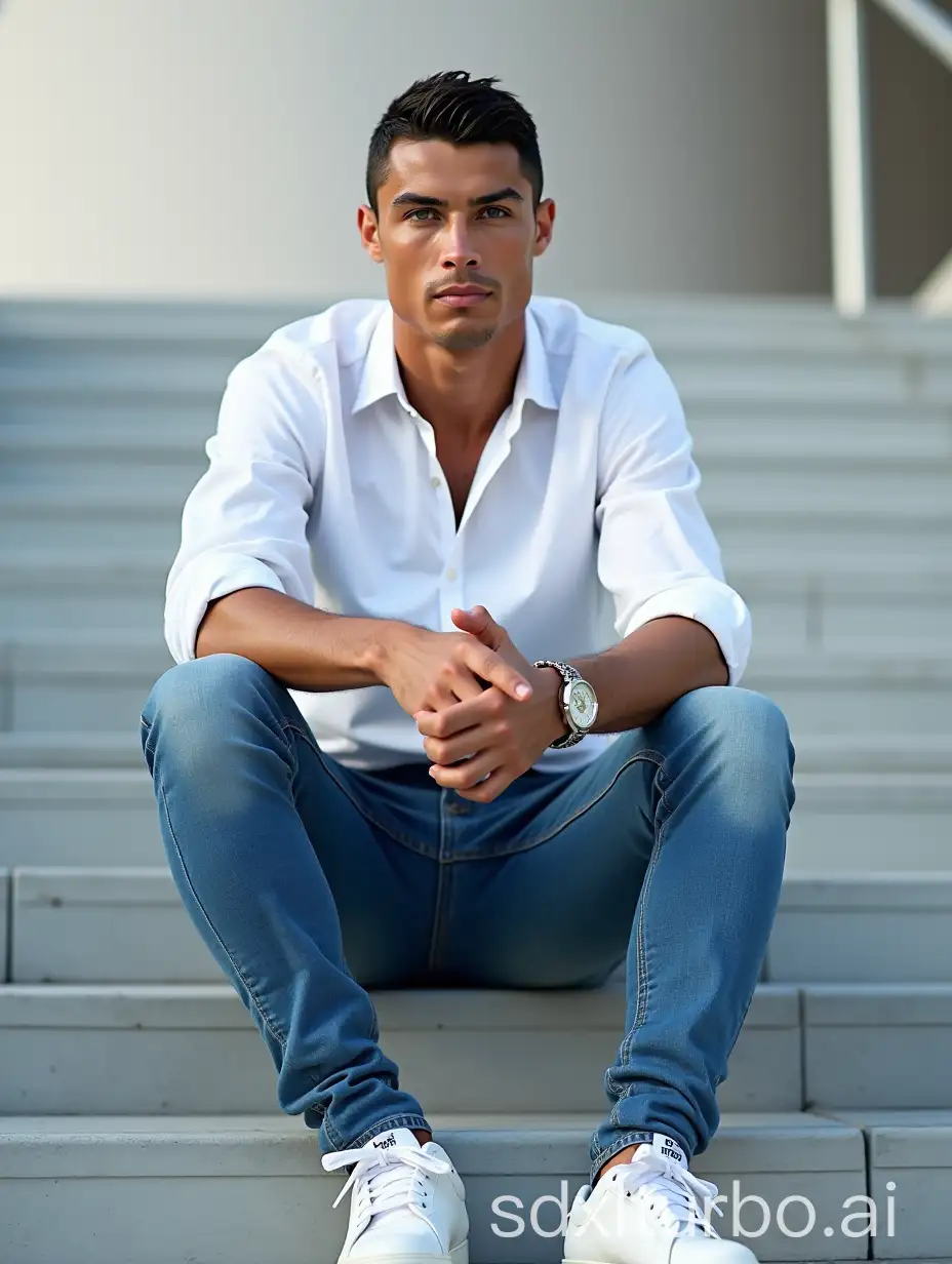 Cristiano-Ronaldo-Casual-Portrait-on-Stairs