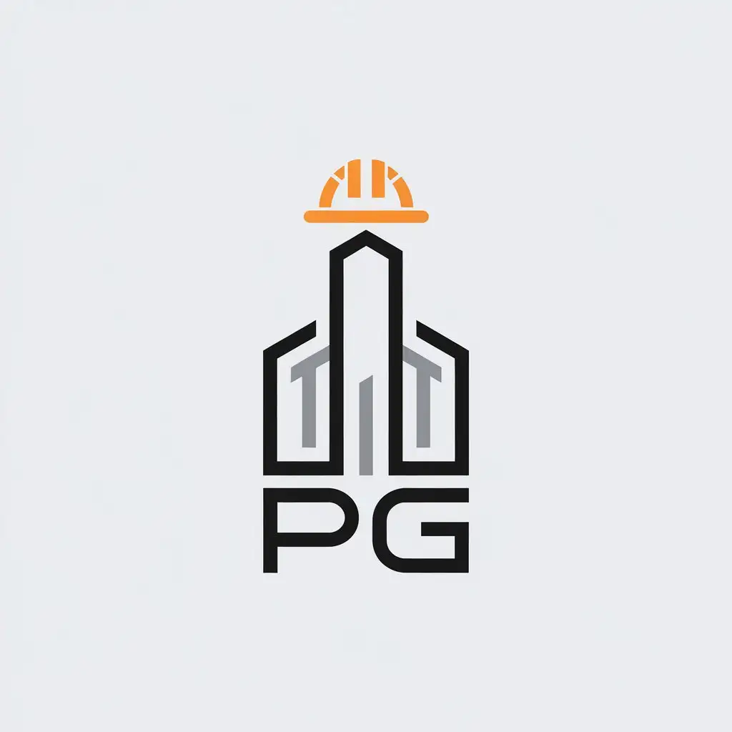 a vector logo design,with the text "PG", main symbol:instalaciones,Minimalistic,be used in Construction industry,clear background