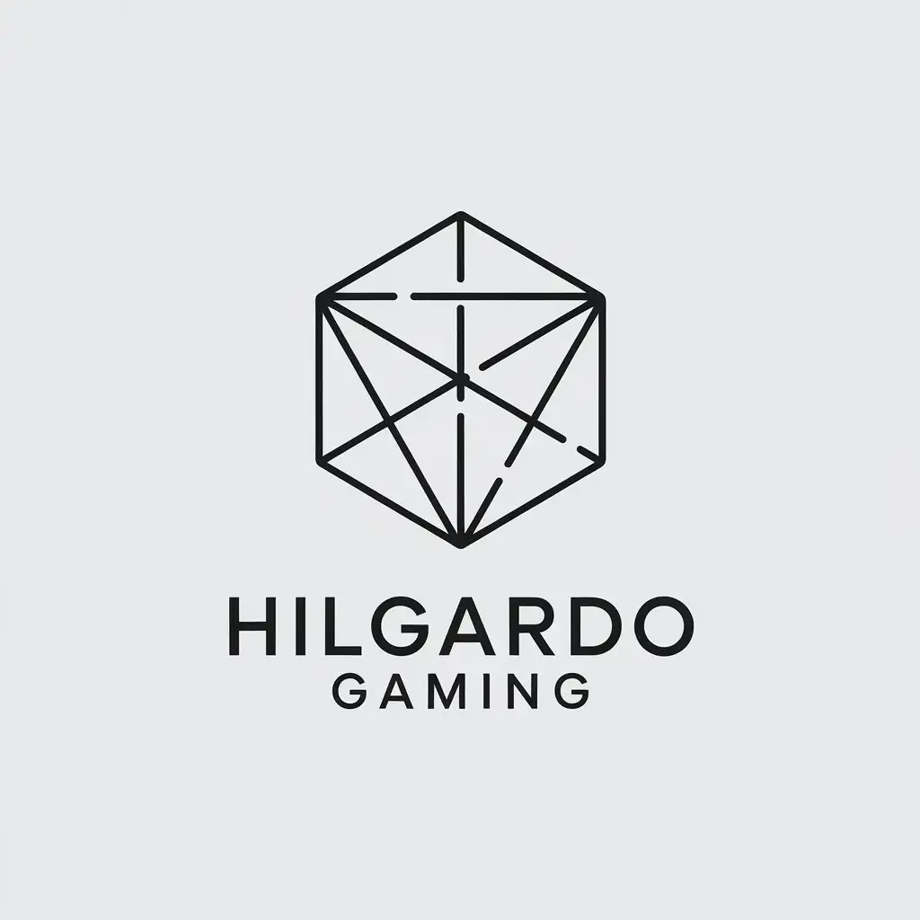 LOGO Design for Hilgardo Gaming Minimalistic Vector with Dice Symbol and Clear Background