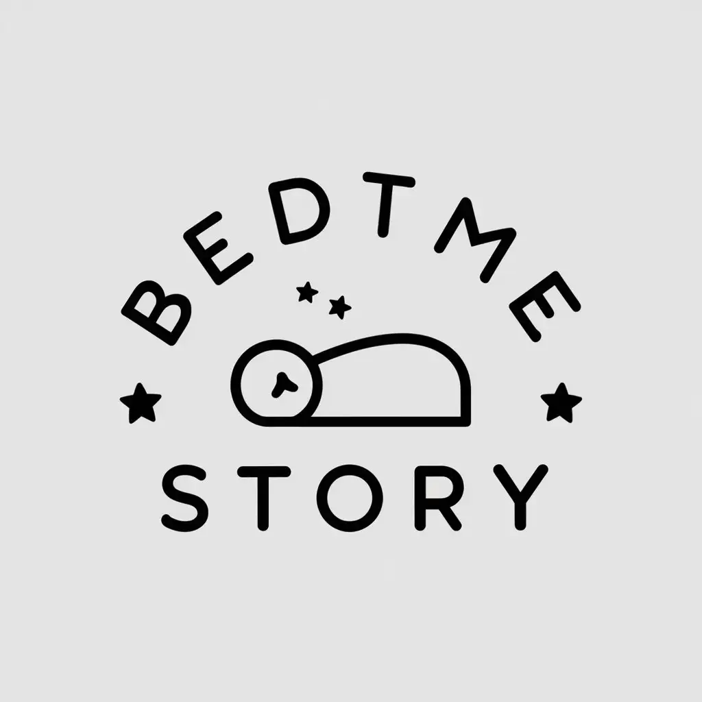 a vector logo design,with the text "bedtime story", main symbol:Sleep,Minimalistic,be used in Education industry,clear background