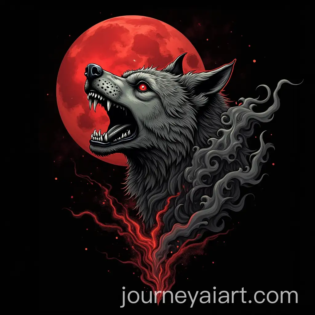 Mystical-Metal-Sludge-Band-Logo-with-Howling-Wolf-and-Fire