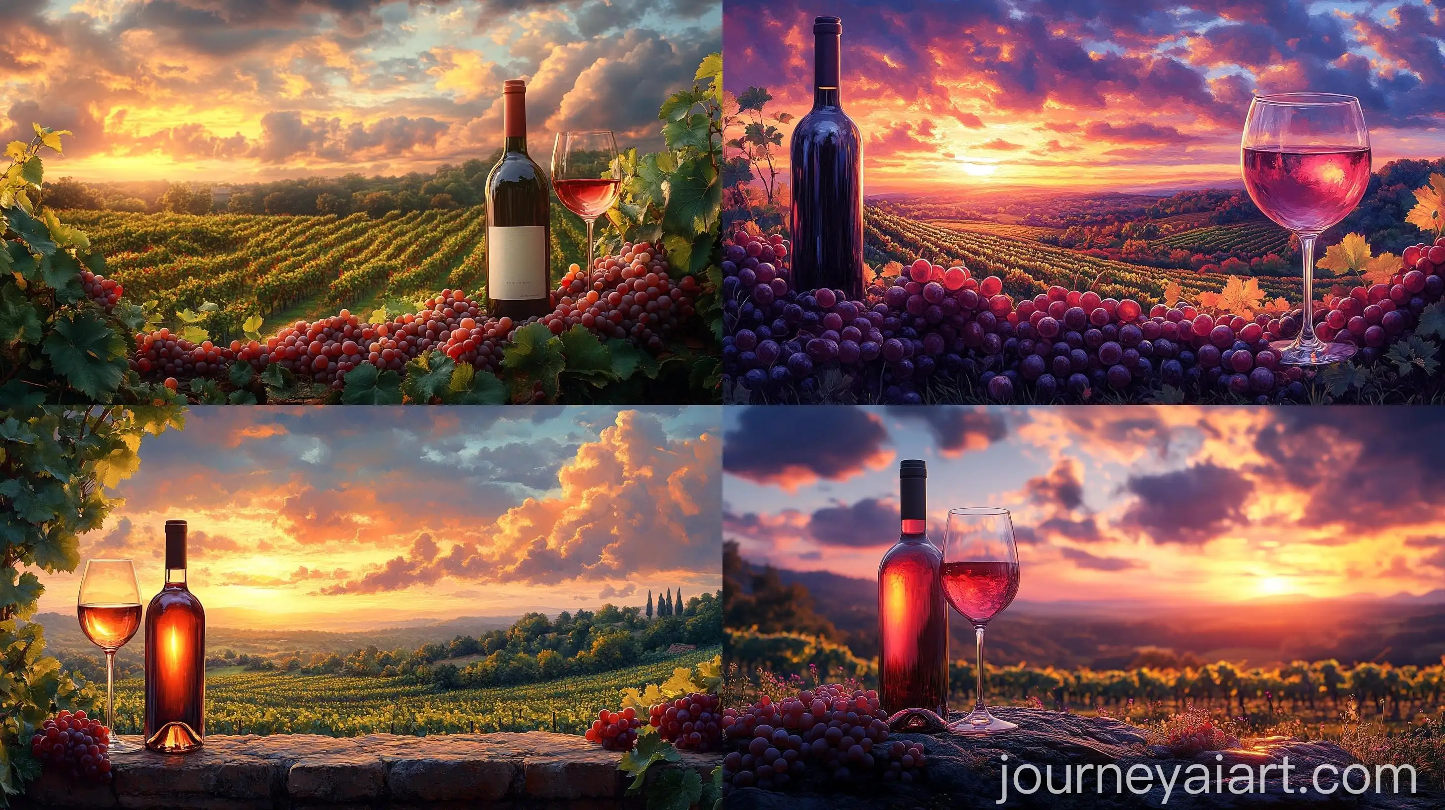 Serene-Vineyard-Scene-with-Wine-Bottle-and-Glass
