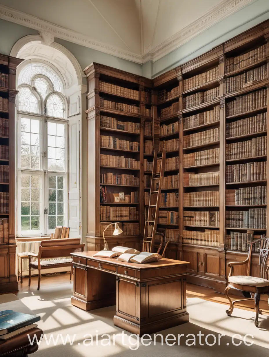 Bright-Spacious-Library-with-Books-and-Writing-Desk