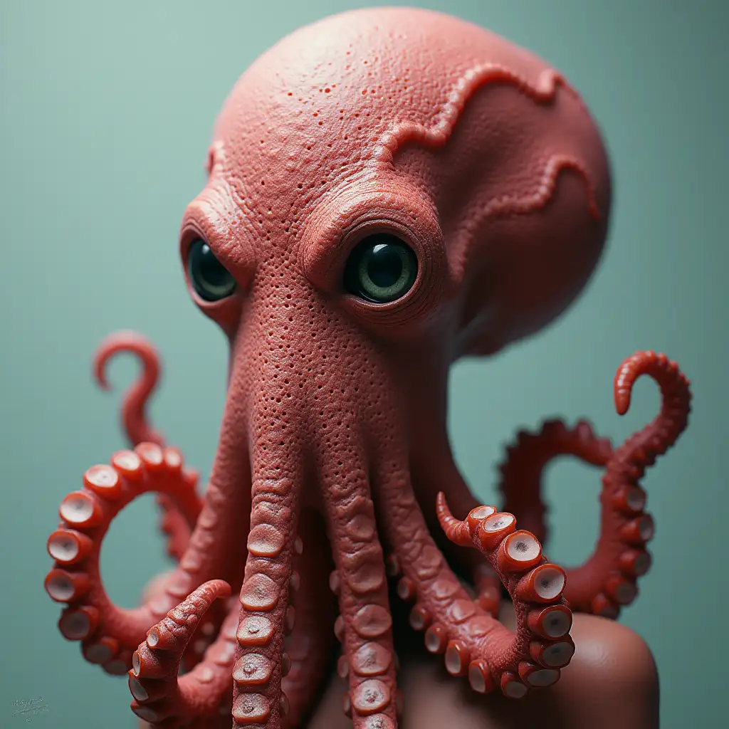 CREATE A HUMAN WITH OCTOPUS HEAD